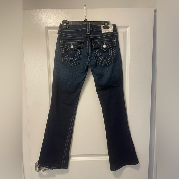TRUE RELIGION WOMENS WORLD TOUR BECKY BOOTLEG JEANS W/ CRYSTAL BUTTONS SIZE 27 - Picture 11 of 16